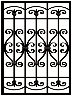 Решетка на окна кованая. Код эскиза решетки: РО-012